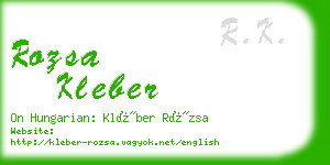 rozsa kleber business card
